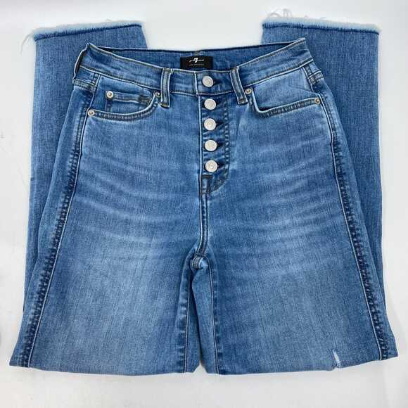 7 For All Mankind Light Wash Distressed Jeans | Women’s Size 25 Regular - Picture 7 of 8